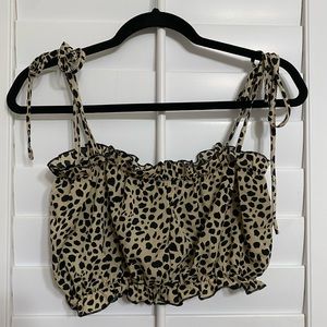 Shein leopard print knotted cami top